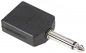 Y-Adapterstecker: 6,3mm Mono- Klinkenstecker an 2 x 3,5mm Stereo-Klinkenbuchsen